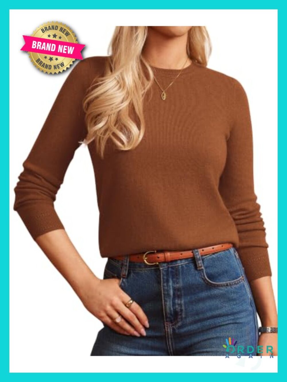 Cashmere Merino Wool Crew Neck Pullover Sweater with Socks